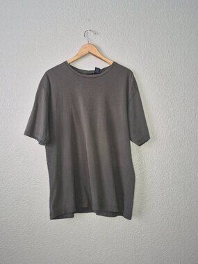 Cherokee Mens Large Gray Solid Cotton Crew Neck Short Sleeve T-Shirt